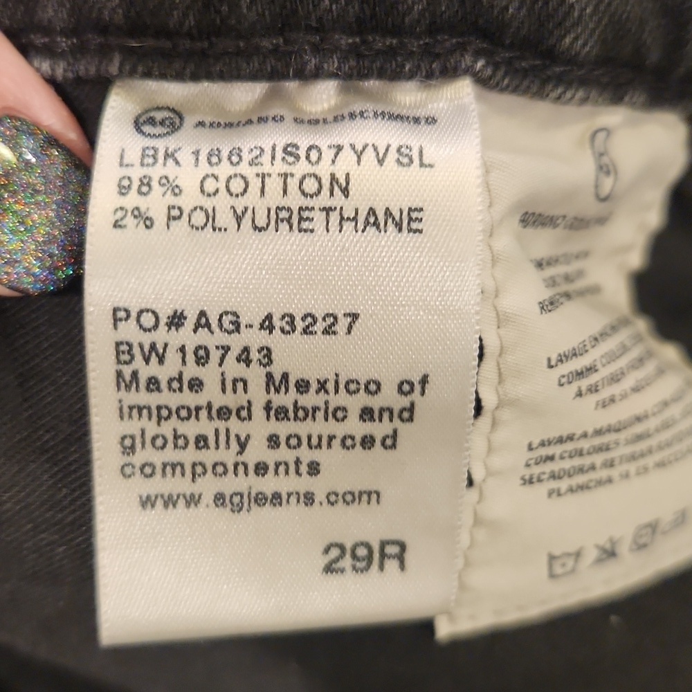 AG Adriano Goldschmied "The Jodi Crop" Black Hi-rise Flare Crop Jeans Size 29! - Picture 4 of 11